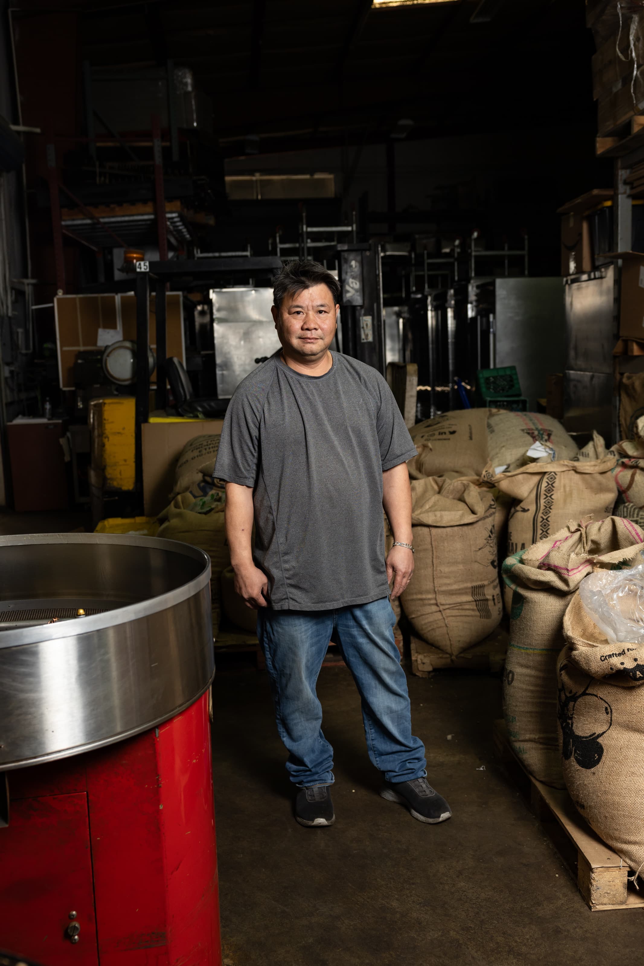 Van Ho at the Sam's Coffee Roasters roastery.